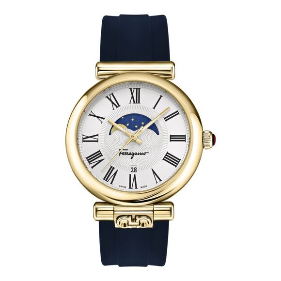 Ferragamo Ora Moonphase Strap Watch